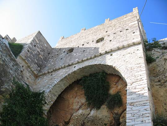 Glezos Tower in Apeiranthos Village, Agiassos Naxos Island Greece